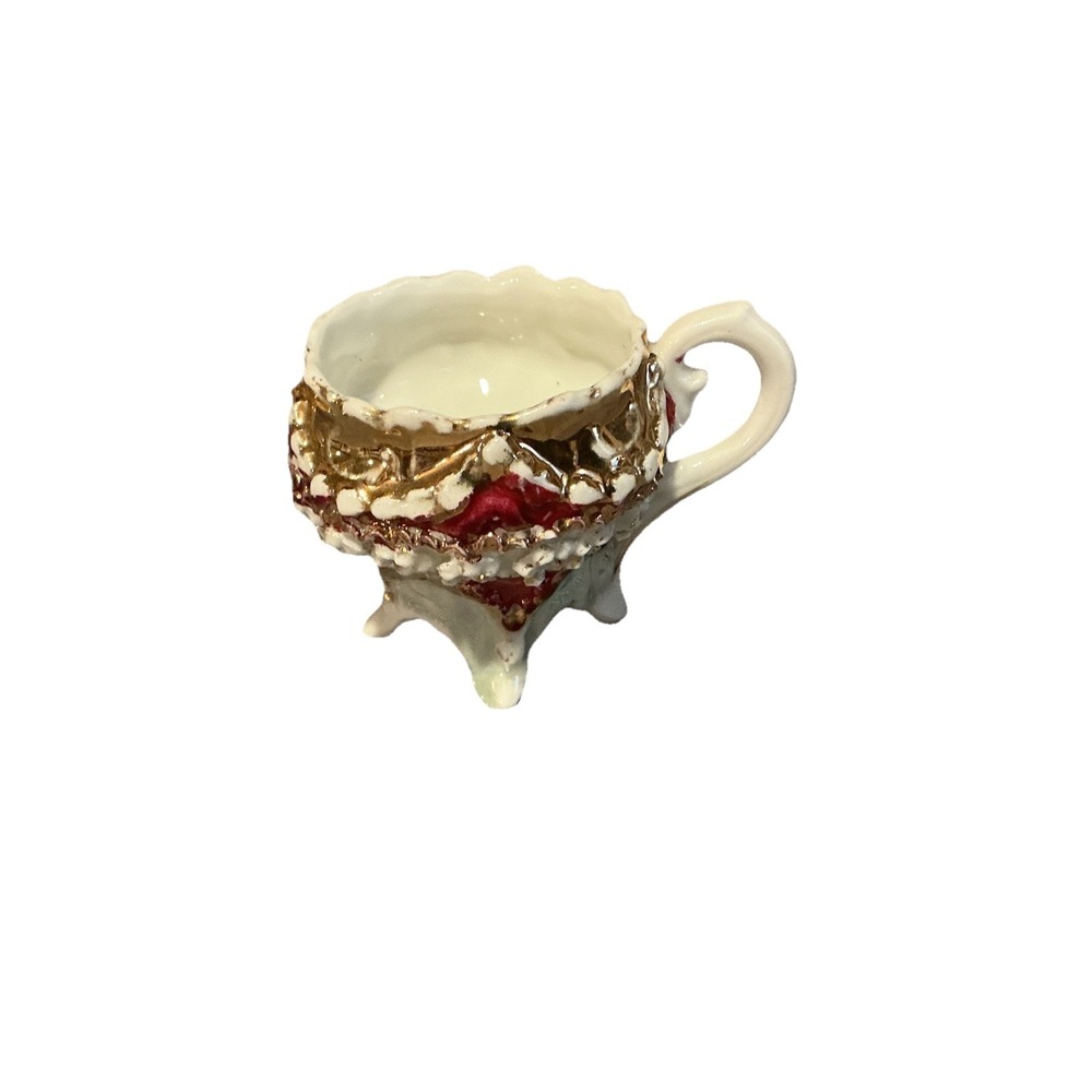 VTG Made In Germany ? Miniature Footed Cup Colorful White Green Pink‎
